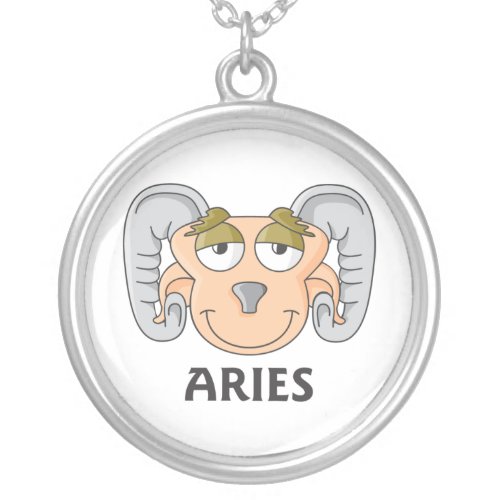 Cute Cartoon Aries Ram Silver Plated Necklace