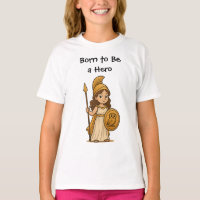 Cute Cartoon Athena Goddess – Born to Be a Hero