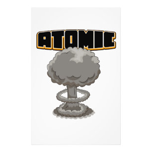 Cute cartoon atomic mushroom cloud photo print