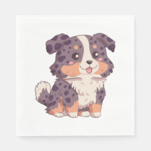 Cute cartoon australian shepherd dog kawaii illust napkins