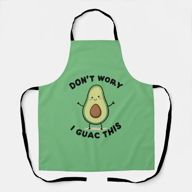 Cute Cartoon Avocado Apron (Front)