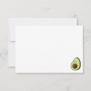 Cute Cartoon Avocado Custom Blank Note Card