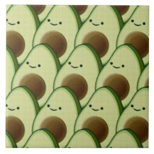 Cute Cartoon Avocado Decorative Individual Ceramic Tile