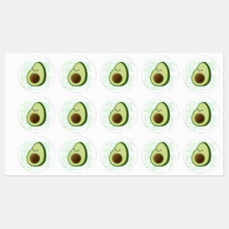 Cute Cartoon Avocado On Distressed Background