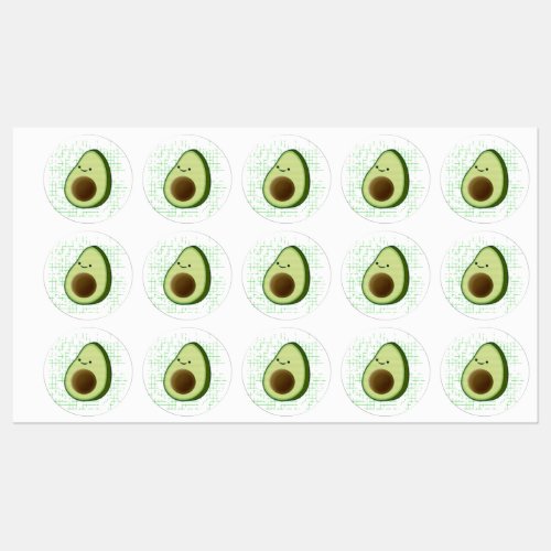 Cute Cartoon Avocado On Distressed Background Kids Labels