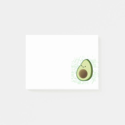 Cute Cartoon Avocado On Distressed Background Post_it Notes