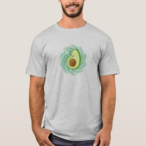 Cute Cartoon Avocado On Distressed Vortex T_Shirt