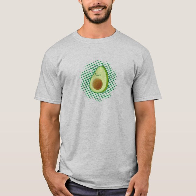Cute Cartoon Avocado On Distressed Vortex T-Shirt (Front)