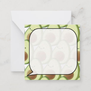 Cute Cartoon Avocado Pattern Custom Note Card