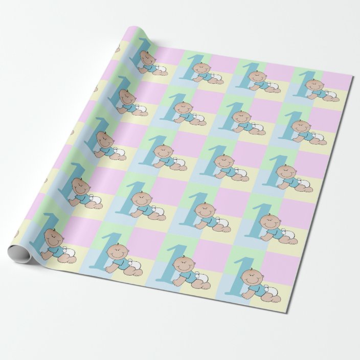 baby 1st birthday wrapping paper