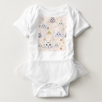 Cute cartoon baby cat kitty kitten charactor funny baby bodysuit