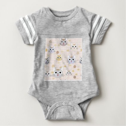 Cute cartoon baby cat kitty kitten charactor funny baby bodysuit