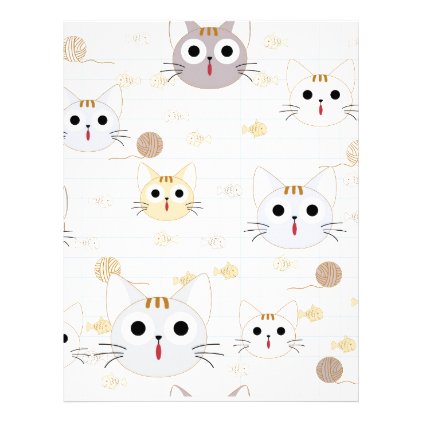 Cute cartoon baby cat kitty kitten charactor funny letterhead