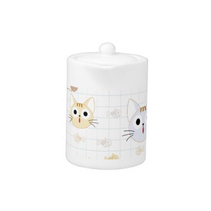 Cute cartoon baby cat kitty kitten charactor funny teapot