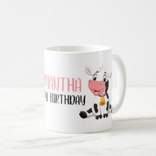 Cute Cartoon Baby Cow Happy Birthday Coffee Mug