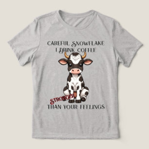 Cute Cartoon Baby Cow with Black And White Spots Tri-Blend Shirt
