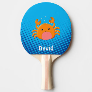 Cute Cartoon Baby Crab Blue Ocean Ping Pong Paddle