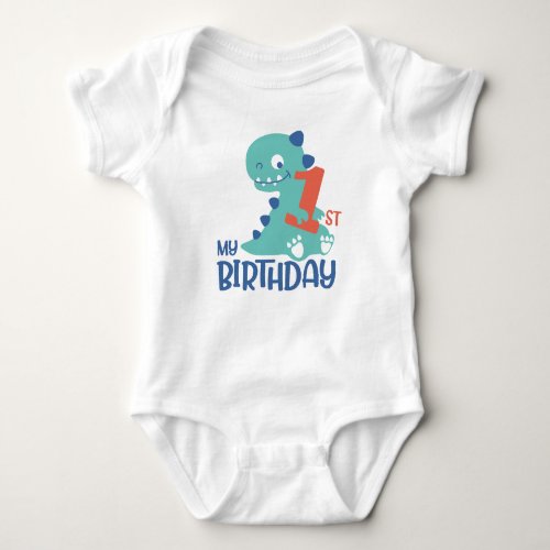 Cute Cartoon Baby Dinosaurs 1st Birthday Baby Body Baby Bodysuit