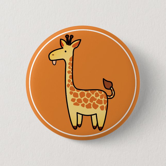 Cute Cartoon Baby Giraffe Button (Front)