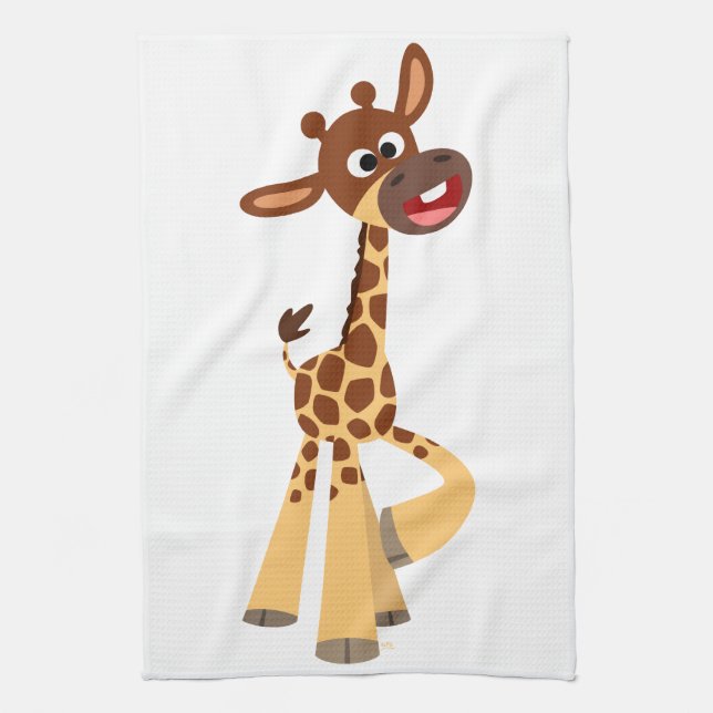 Cute Cartoon Baby Giraffe Kitchen Towel (Vertical)