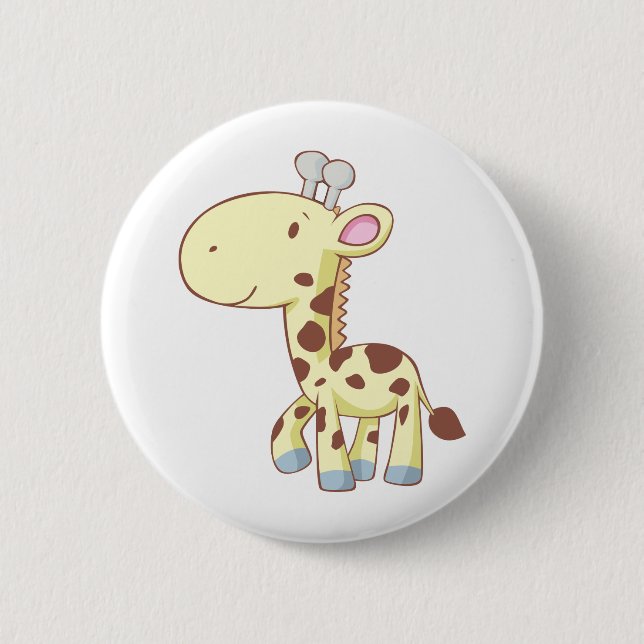 Cute Cartoon Baby Giraffe Shirts Pinback Button (Front)