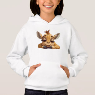 Cute Cartoon Baby Giraffe with Dreamy Eyes Hoodie