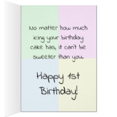 Cute Cartoon Baby Girl 1st Birthday (Inside (Right))