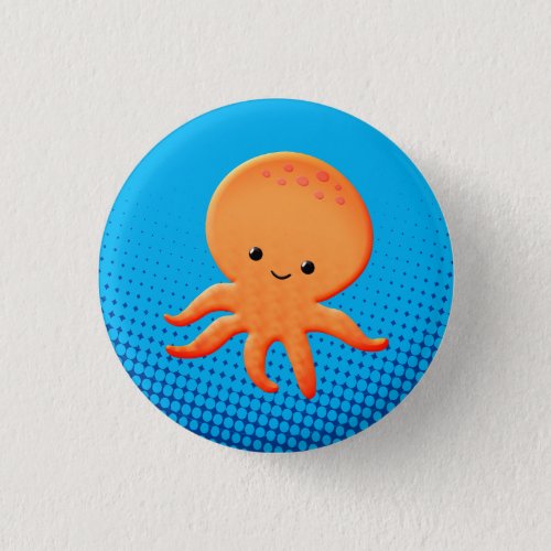 Cute Cartoon Baby Octopus Button