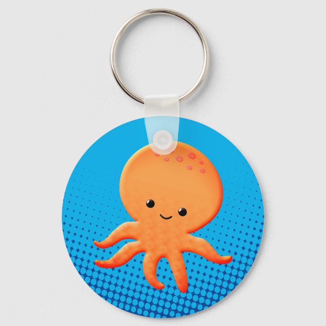 Cute Cartoon Baby Octopus Keychain (Front)