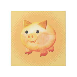 Cute Cartoon Baby Pig Gallery Wrap