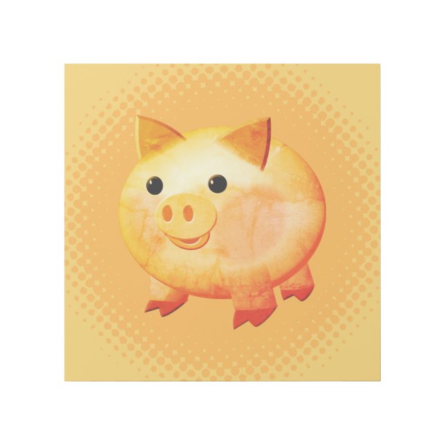 Cute Cartoon Baby Pig Gallery Wrap (Front)