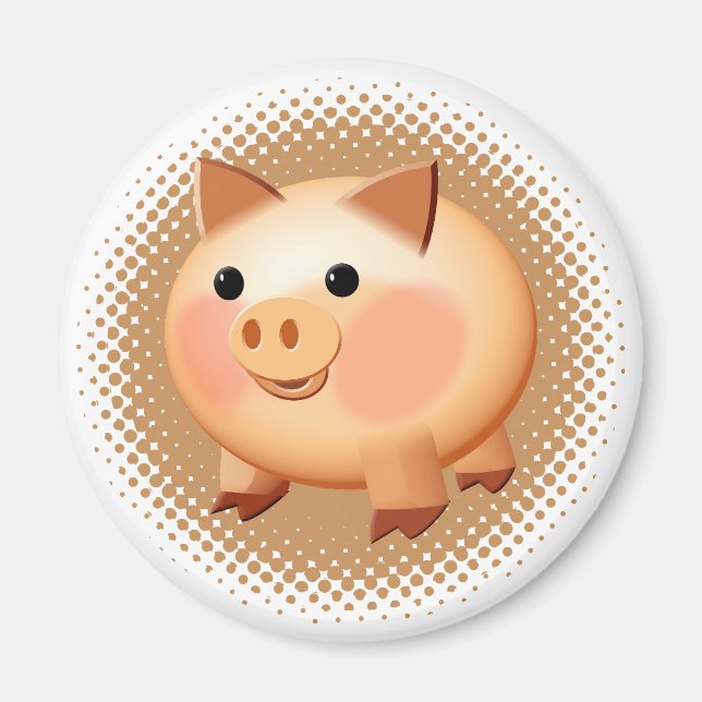 Cute Cartoon Baby Pig Magnet (Front)