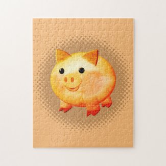 Cute Cartoon Baby Pig Painting