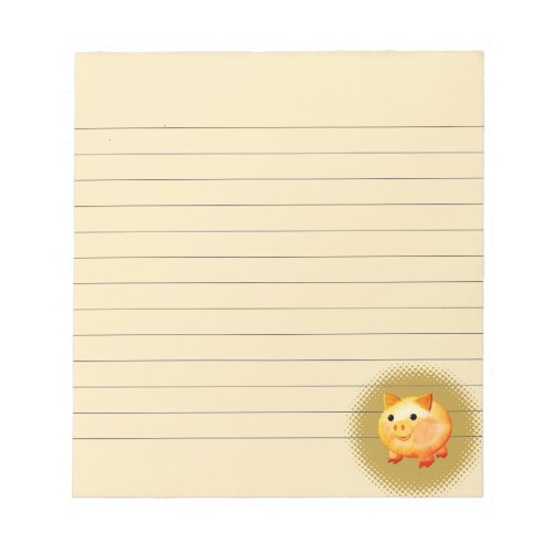 Cute Cartoon Baby Pig Painting Lined Notepad