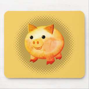Cute Cartoon Baby Pig Painting Mouse Pad