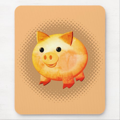 Cute Cartoon Baby Pig Painting Mouse Pad