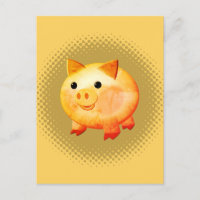 Cute Cartoon Baby Pig Painting