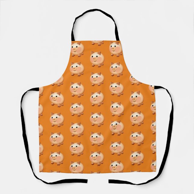Cute Cartoon Baby Pig Pattern Apron (Front)