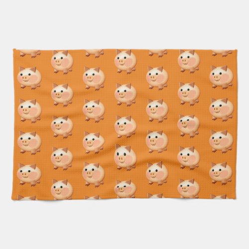 Cute Cartoon Baby Pig Pattern Kitchen Towel