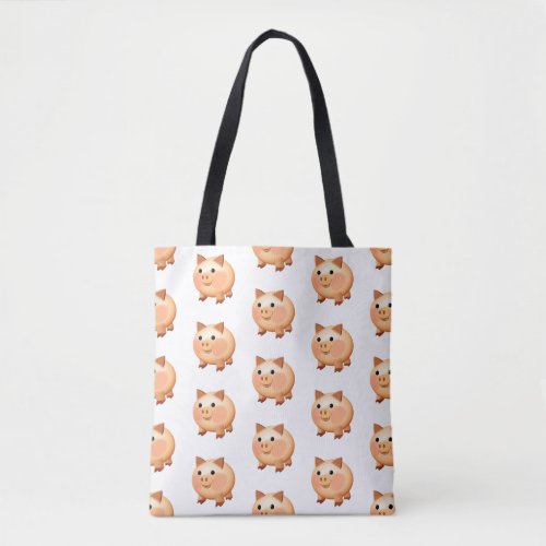 Cute Cartoon Baby Pig Pattern Tote Bag