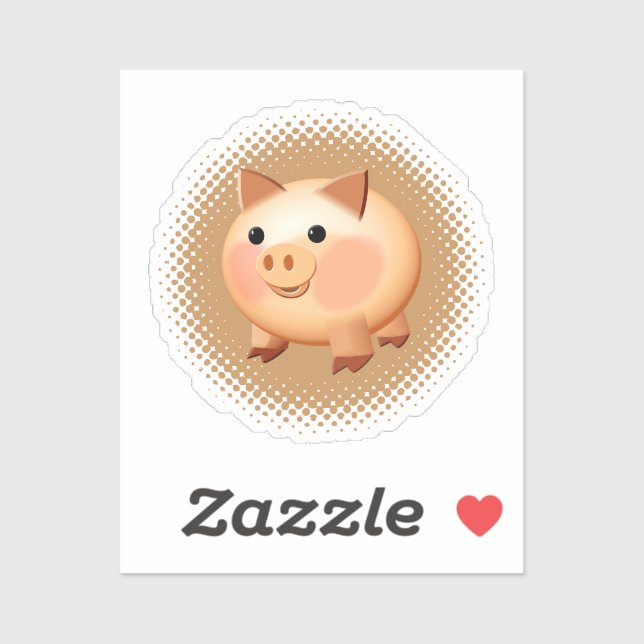 Cute Cartoon Baby Pig Sticker (Sheet)