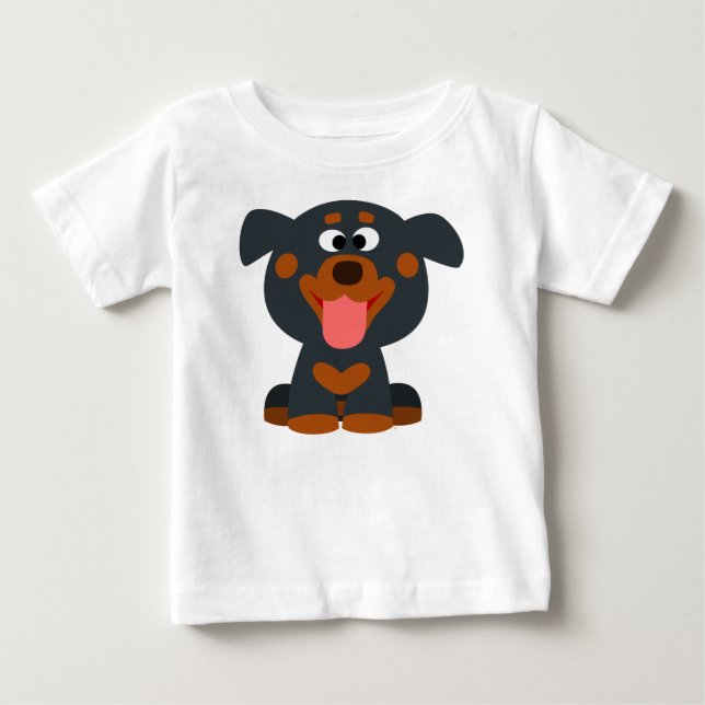 Cute Cartoon Baby Rottweiler Baby T-Shirt (Front)