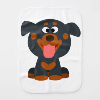 Cute Cartoon Baby Rottweiler Burp Cloth