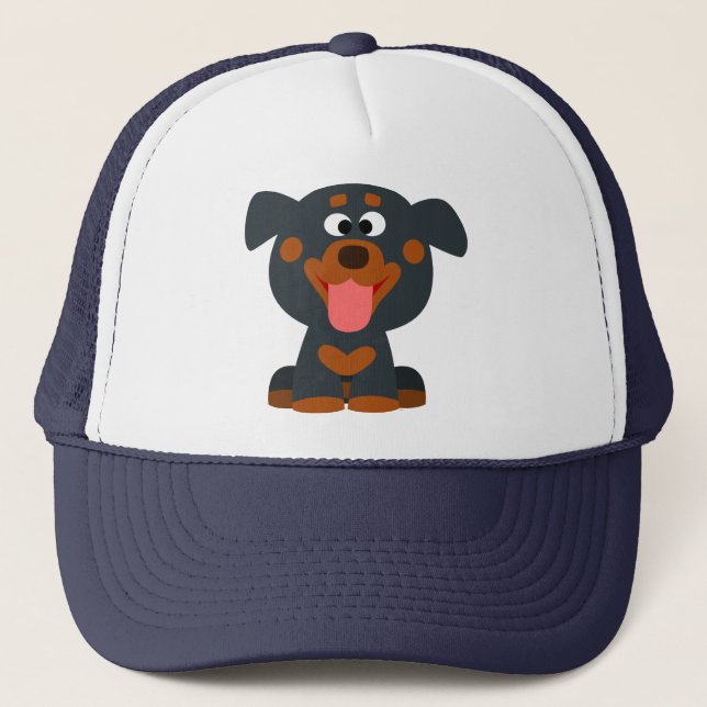 Cute Cartoon Baby Rottweiler Hat (Front)