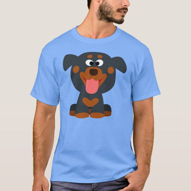 Cute Cartoon Baby Rottweiler T-Shirt (Front)