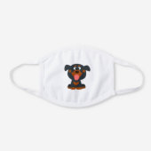 Cute Cartoon Baby Rottweiler White Cotton Face Mask (Front)