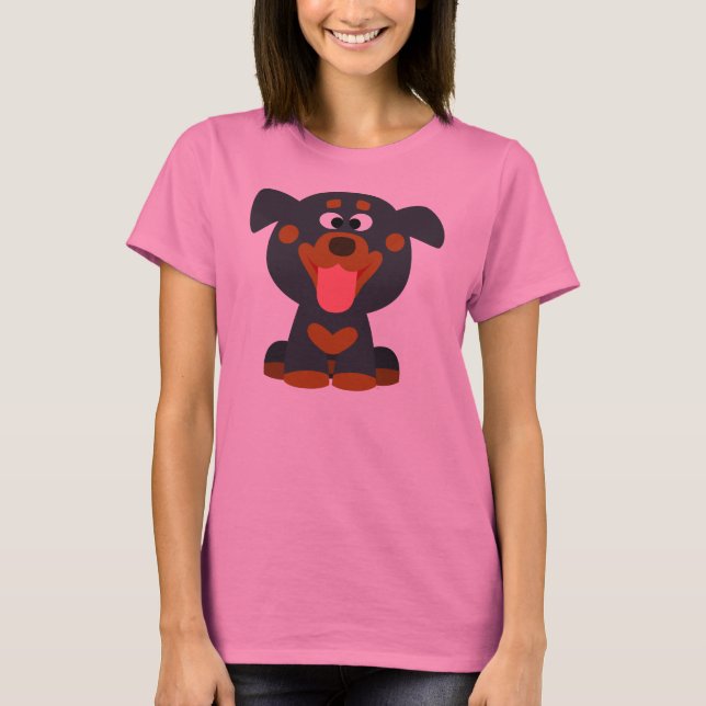 Cute Cartoon Baby Rottweiler Women T-Shirt (Front)