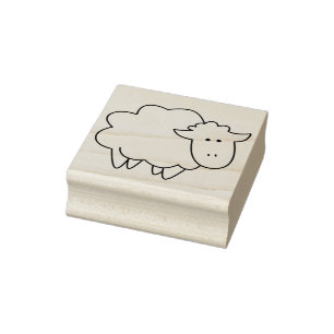 Cute Cartoon Baby Sheep Farm Animal Rubber Stamp