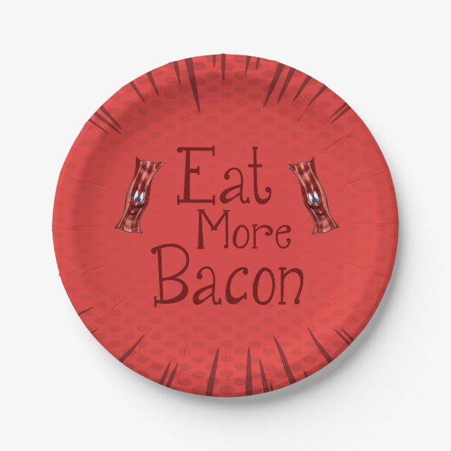Cute Cartoon Bacon Plate (Front)