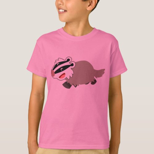 Cute Cartoon Badger Children T_Shirt